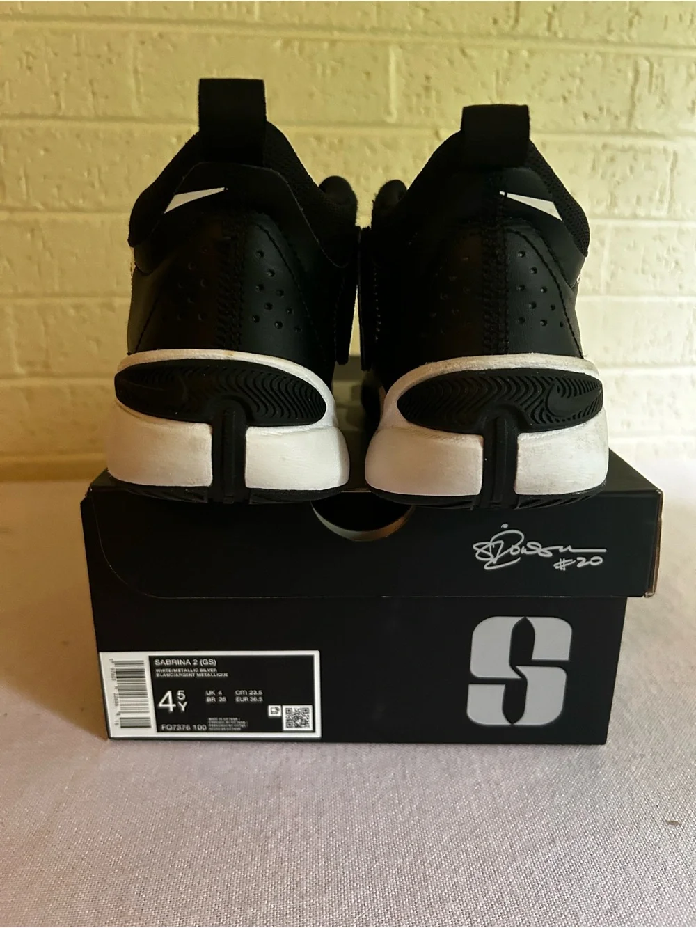 Nike Sabrina 2 Black & White Basketball Sneakers with Strap